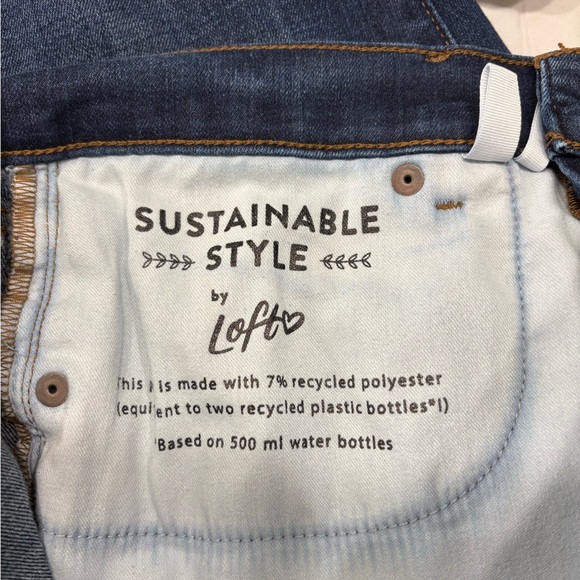 Loft skinny dark wash jeans, used, size 12, 31” inseam - Picture 5 of 6